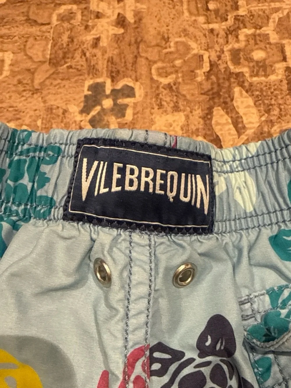 Vilebrequin Light Blue Turtle-Print Boys Swim Trunks